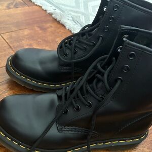 Dr. Martens Black Leather Boots for Women, size 7